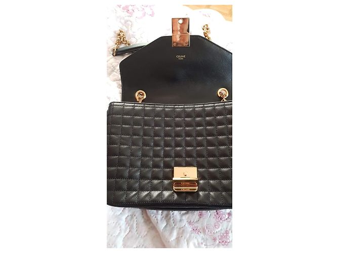 Classic Box Céline Pequena bolsa C em couro de bezerro acolchoado Preto - vista 3