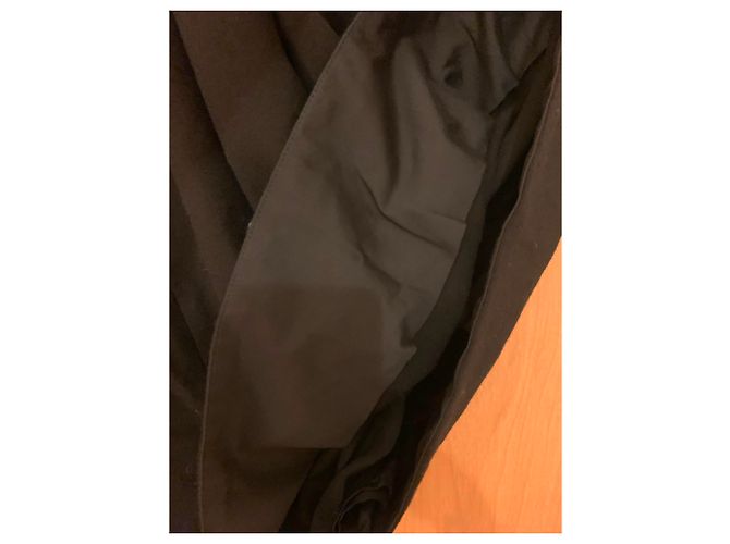 Gucci Wollkleid schwarz mit Ledergürtel mit Logo - Ansicht 6