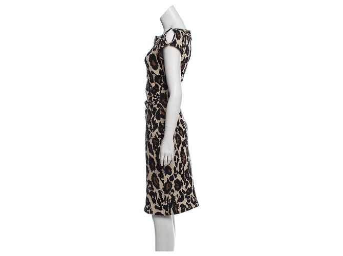 Diane Von Furstenberg Abito vintage in jersey di cotone Stampa leopardo - vista 2