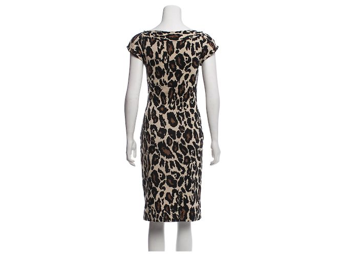 Diane Von Furstenberg Abito vintage in jersey di cotone Stampa leopardo - vista 3