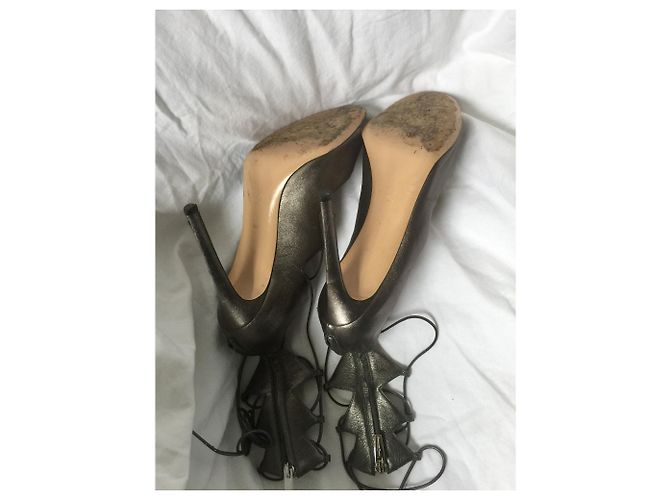Gianvito Rossi Sandaletten im Gladiator-Stil von Pop Piombe Silber Grau Metallisch - Ansicht 10
