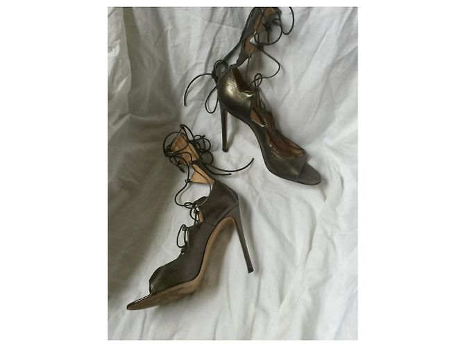 Gianvito Rossi Sandaletten im Gladiator-Stil von Pop Piombe Silber Grau Metallisch - Ansicht 12