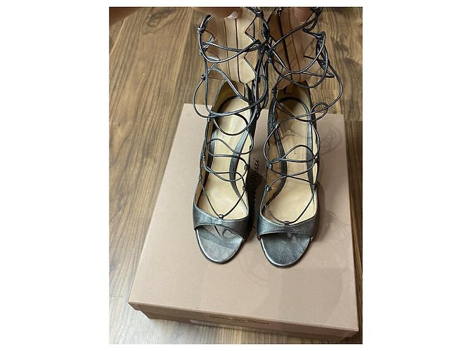 Gianvito Rossi Sandaletten im Gladiator-Stil von Pop Piombe Silber Grau Metallisch - Ansicht 2