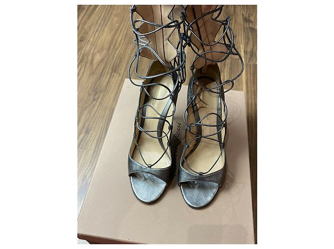 Gianvito Rossi Sandaletten im Gladiator-Stil von Pop Piombe Silber Grau Metallisch - Ansicht 4