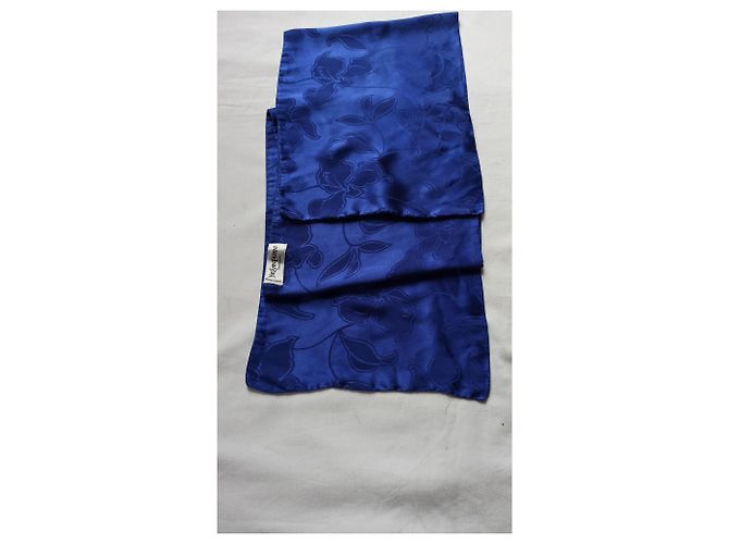 Sciarpa di seta Yves Saint Laurent Blu - vista 3
