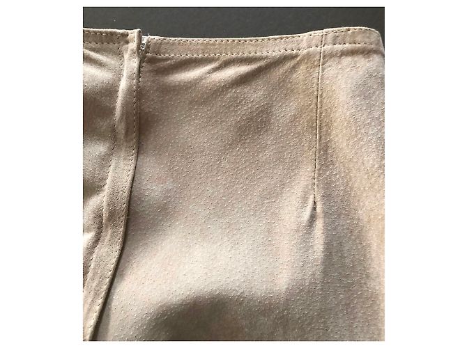 Autre Marque Falda de ante beige con flecos - vista 2