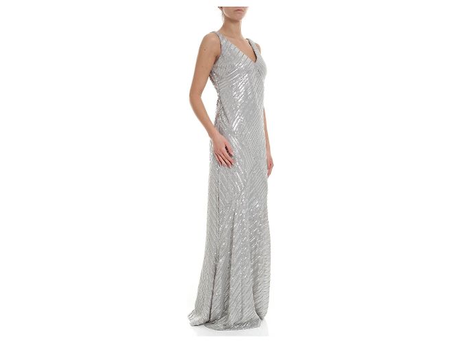Ralph Lauren Vestido de noite prata Kendalyn - vista 2