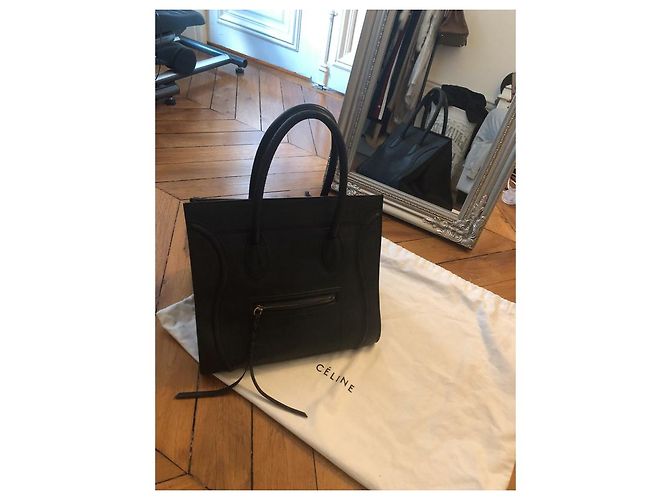Luggage Céline Gepäck Phantom Croc geprägtes Leder Schwarz - Ansicht 2