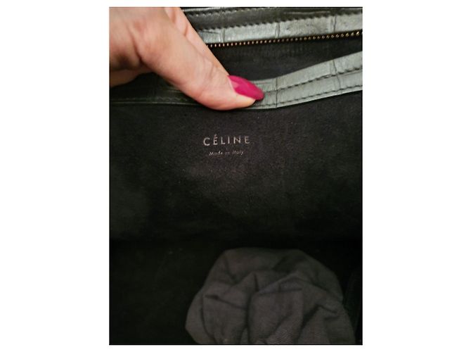 Luggage Céline Gepäck Phantom Croc geprägtes Leder Schwarz - Ansicht 6