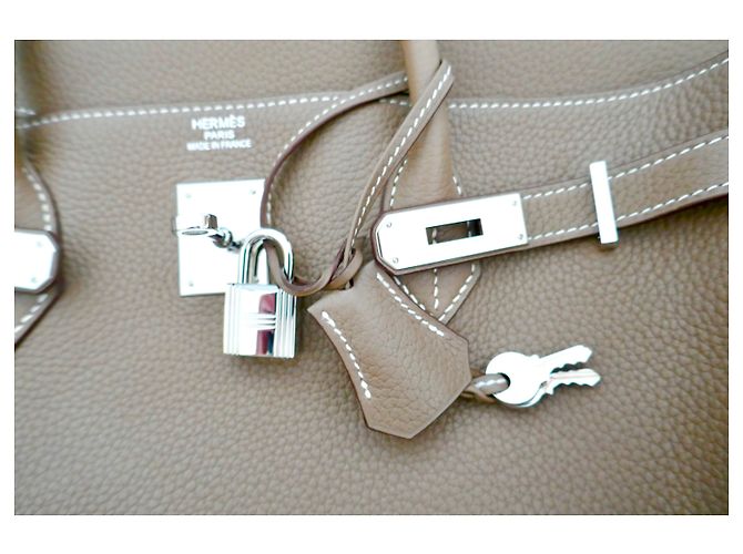 Hermès Birkin 40 étoupe Beige - vista 10