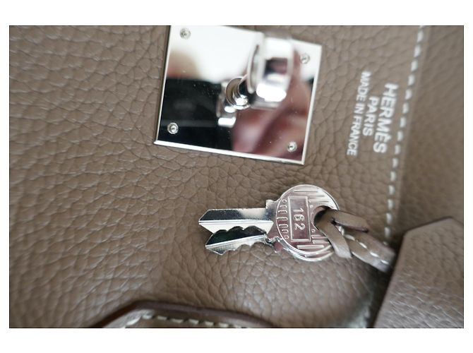 Hermès Birkin 40 étoupe Beige - vista 9