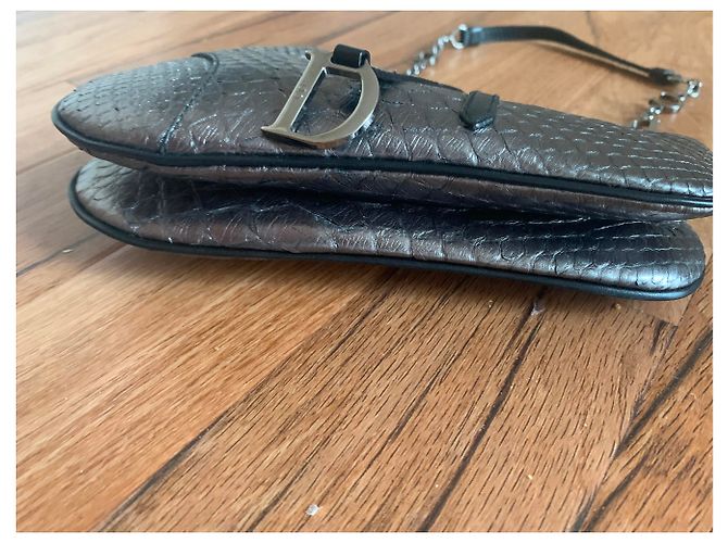 Christian Dior Python Clutch Tasche Grau - Ansicht 6