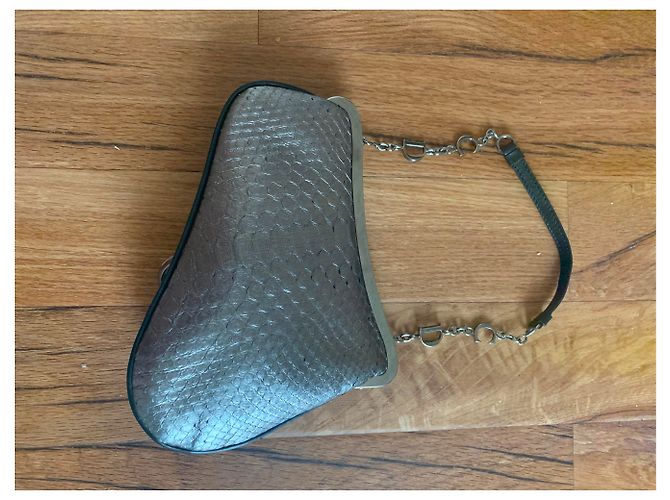 Christian Dior Python Clutch Tasche Grau - Ansicht 7