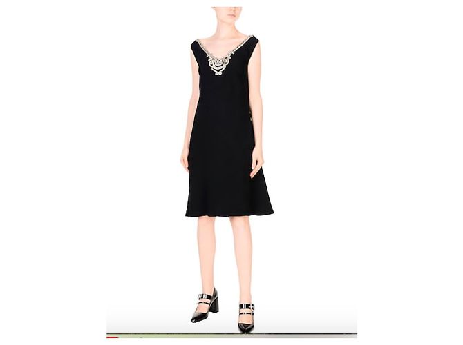 Prada Abendkleid aus schwarzem Satin - Ansicht 2