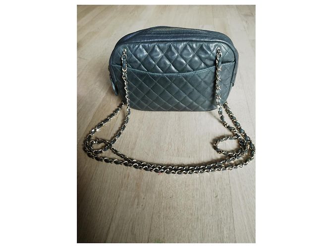Chanel Camera Bag Lammleder Dunkelgrün - Ansicht 10