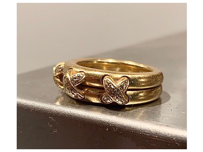 Chaumet 3 Diamantschliff Link Ring Gelbgold Größe 51 Golden - Ansicht 7