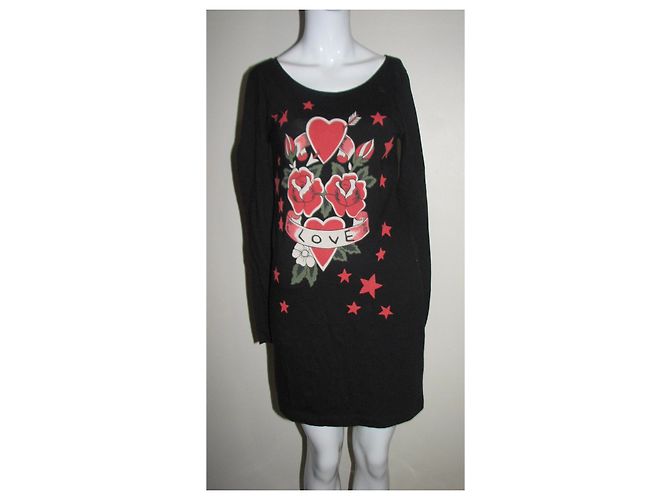 Abito t-shirt Alice by Temperley Love print in cotone Nero Multicolore - vista 3