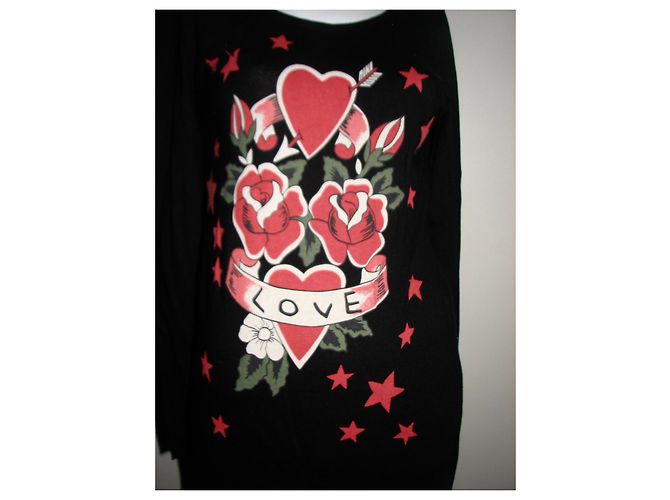 Abito t-shirt Alice by Temperley Love print in cotone Nero Multicolore - vista 4