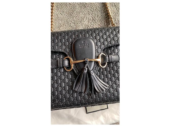 Borsa Gucci Emily in pelle Guccissima nera Nero - vista 3