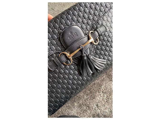 Borsa Gucci Emily in pelle Guccissima nera Nero - vista 8