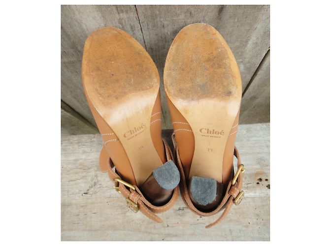 Botines Chloé de cuero marrón claro 39 - vista 2
