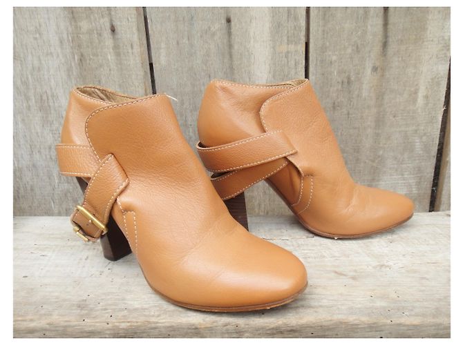Botines Chloé de cuero marrón claro 39 - vista 5
