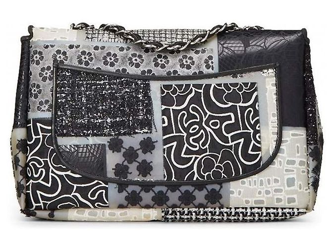 Timeless Chanel Classic Jumbo nuovo in patchwork di PVC, pelle e tweed Multicolore - vista 2