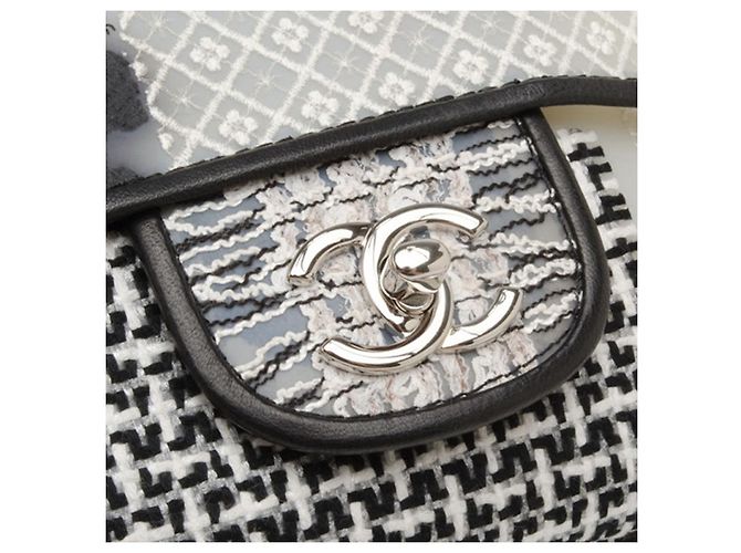 Timeless Chanel Classic Jumbo nuovo in patchwork di PVC, pelle e tweed Multicolore - vista 7