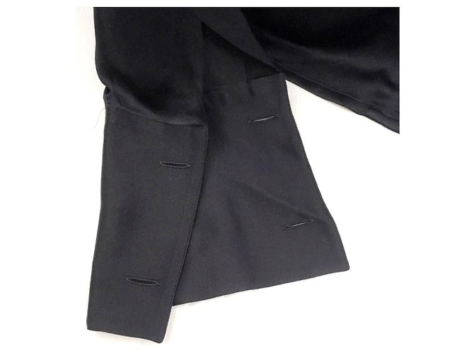 Camicetta Chanel in camicetta di seta nera con bottoni di perle FR38 Nero - vista 5