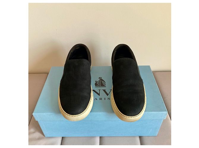Sneakers Lanvin in camoscio blu scuro Blu navy - vista 2