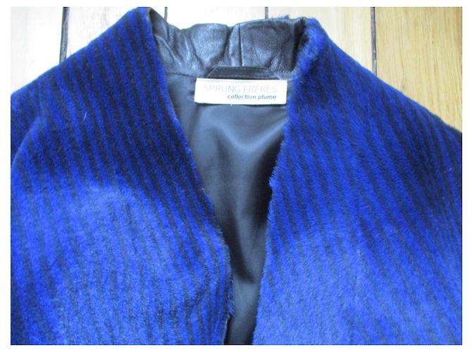 Sprung Frères Abrigo de oveja estampado, taille m. Azul - vista 2