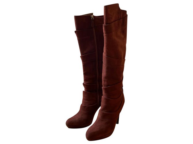 Jil Sander Boots Brown Suede ref.172253 Joli Closet