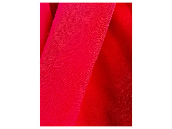 Marchesa Blutrotes Seidenkleid mit Metallverzierung Schwarz - Ansicht 9