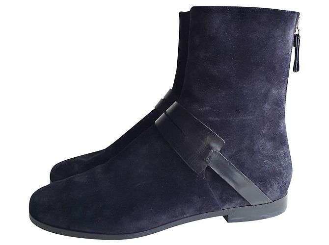 Autre Marque Stivaletti Carritz in camoscio blu navy e pelle nera Nero - vista 2