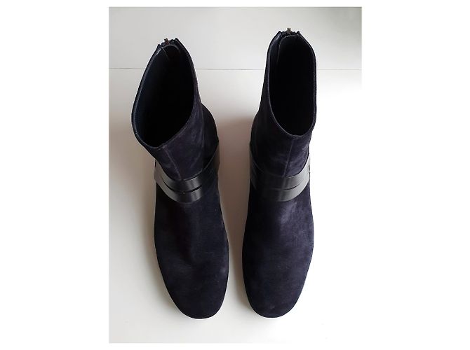 Autre Marque Stivaletti Carritz in camoscio blu navy e pelle nera Nero - vista 3