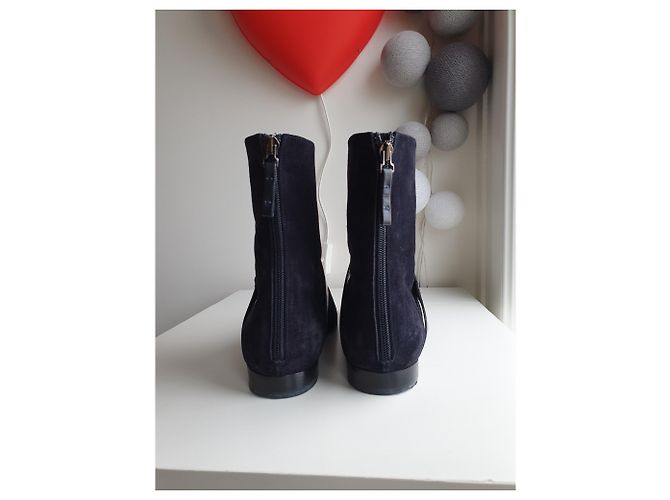Autre Marque Stivaletti Carritz in camoscio blu navy e pelle nera Nero - vista 4