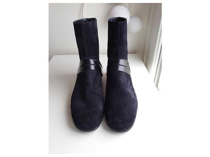 Autre Marque Stivaletti Carritz in camoscio blu navy e pelle nera Nero - vista 5