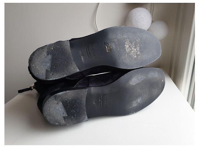 Autre Marque Stivaletti Carritz in camoscio blu navy e pelle nera Nero - vista 7