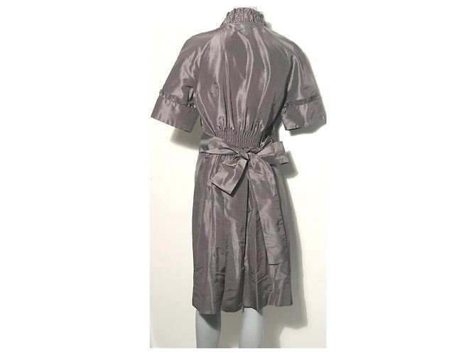 Diane Von Furstenberg Wickelkleid aus Seide Grau Silber - Ansicht 10