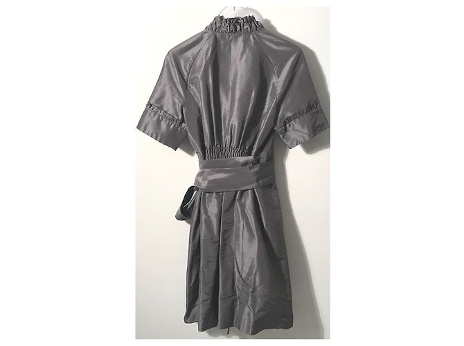 Diane Von Furstenberg Wickelkleid aus Seide Grau Silber - Ansicht 15