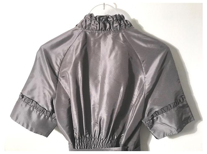 Diane Von Furstenberg Wickelkleid aus Seide Grau Silber - Ansicht 16