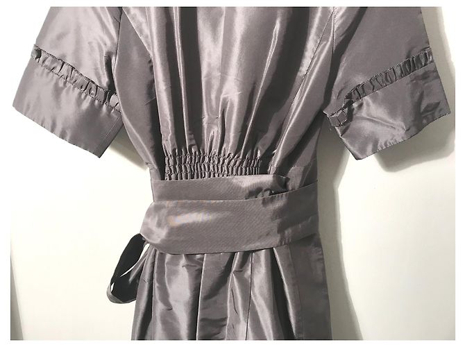 Diane Von Furstenberg Wickelkleid aus Seide Grau Silber - Ansicht 17