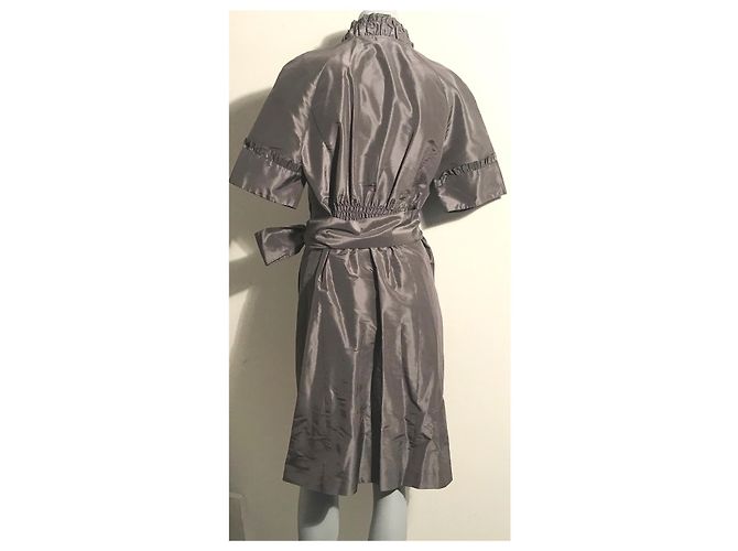 Diane Von Furstenberg Wickelkleid aus Seide Grau Silber - Ansicht 3