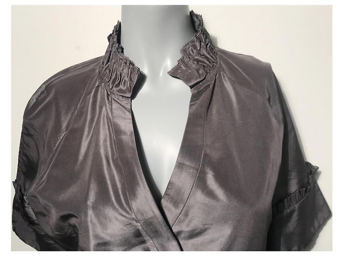 Diane Von Furstenberg Wickelkleid aus Seide Grau Silber - Ansicht 4