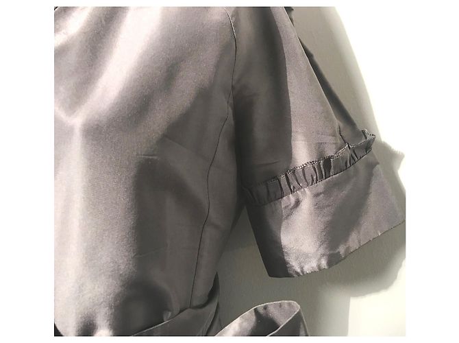 Diane Von Furstenberg Wickelkleid aus Seide Grau Silber - Ansicht 5