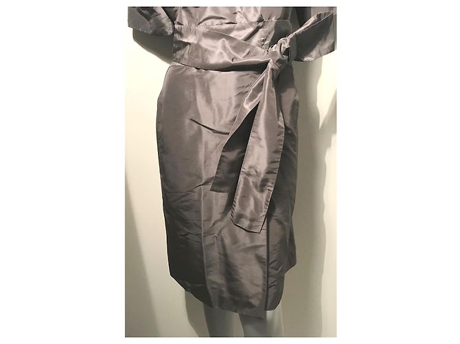Diane Von Furstenberg Wickelkleid aus Seide Grau Silber - Ansicht 6