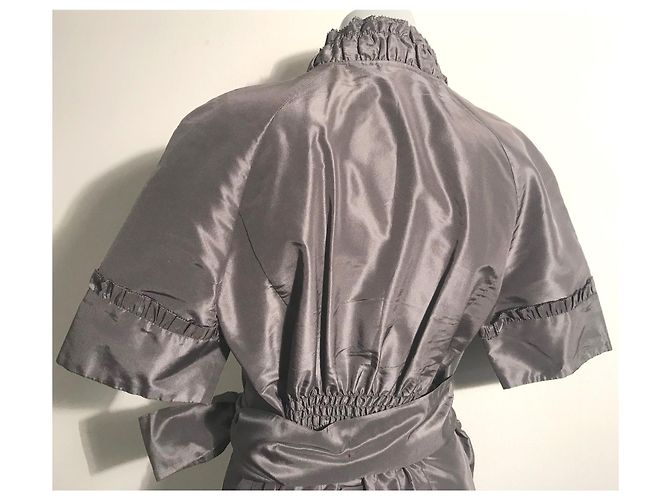 Diane Von Furstenberg Wickelkleid aus Seide Grau Silber - Ansicht 7