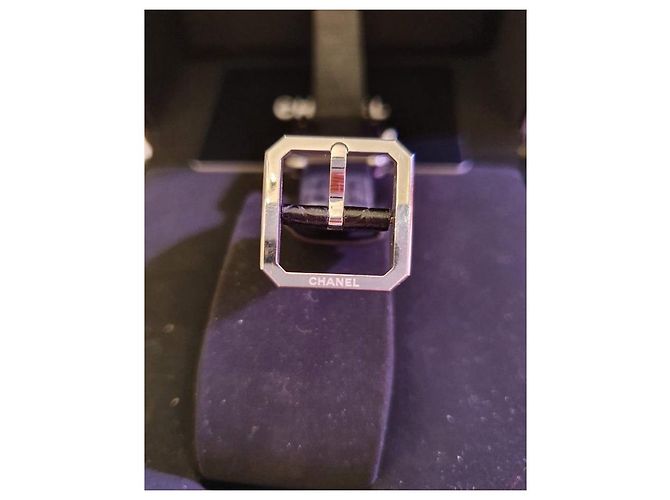Chanel BoyFriend Alligator Uhr Schwarz Silber - Ansicht 4