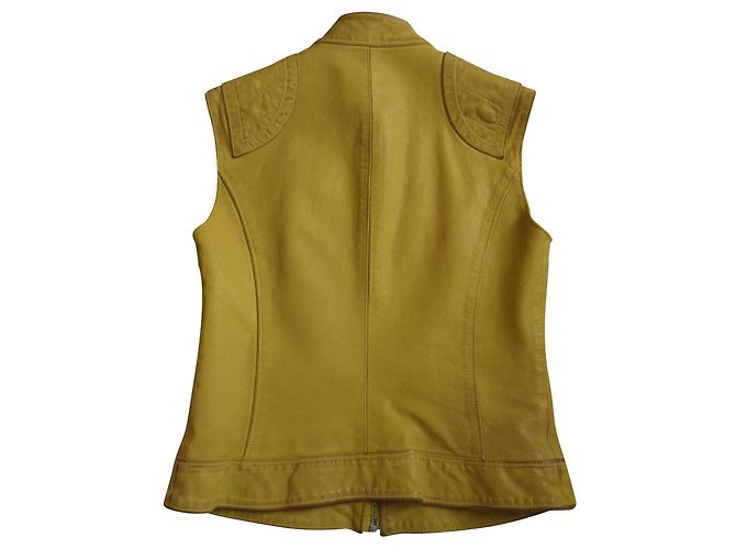 Dolce & Gabbana Biker Lederjacke Gelb - Ansicht 2