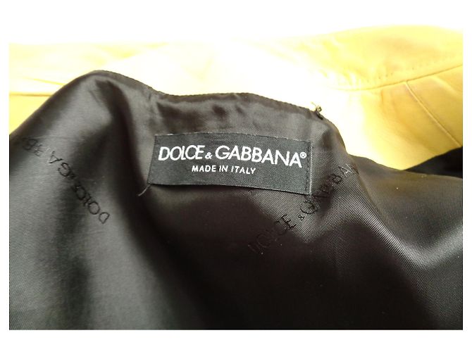 Dolce & Gabbana Biker Lederjacke Gelb - Ansicht 4
